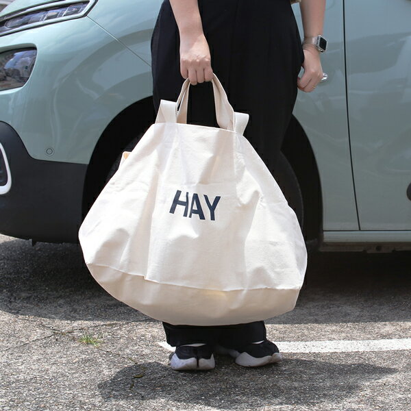 正規取扱店 HAY WEEKEND BAG No.2 Natural 【ヘイ バッグ ウィークエンドバッグ かばん コットン 北欧 デンマーク 雑貨 スポーツ 旅行 エコバッグ ナチュラル】のサムネイル