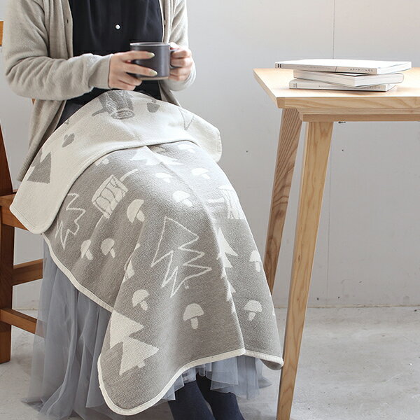 【正規取扱店】KLIPPAN クリッパン コットンミニブランケット マッシュルーム(SIZE:70cm×90cm/グレー) KP256701【オーガニックコットン シュニールコットン ギフト お昼寝 ケット おむつ替え ベビーカー ティナ・ベックマン 出産祝い クリスマス】のサムネイル
