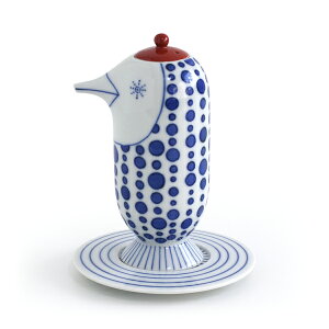 【ブラックフライデークーポン配布中】上出長右衛門窯 Jaime Hayon(ハイメ・アジョン)×KUTANI CHOEMON 醤油さし/soy pot BIRD(鳥型 雨だれ)【上出長右衛門窯 九谷焼 磁器 和食器 ギフト】