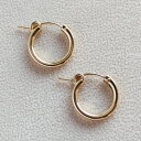 K14GF フープピアス 直径15mm 1ペア ゴールド シンプル 大人可愛い カジュアル フォーマル ギフト