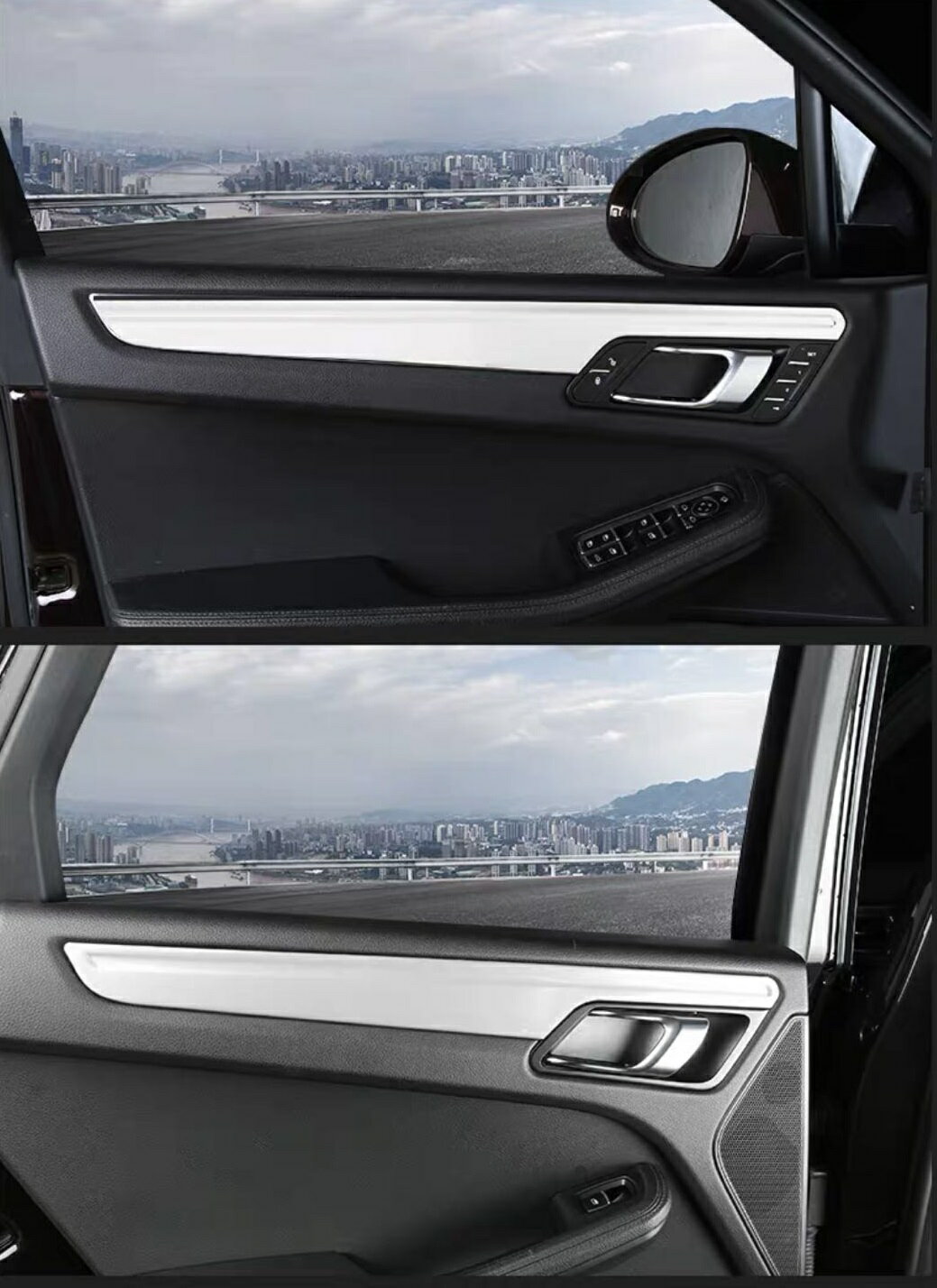 ポルシェ・マカン (Macan）用 インナードアパネル ガーニッシュ カバー 4ピース 3色選択