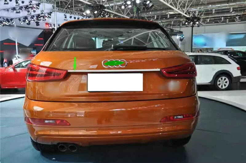 アウディ・Q3 用 リア ゲート ガーニッシュ カスタム パーツ 外装 ステンレス製 1ピース 鏡面仕上げ 7478