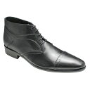 【CARLO MEDICI（カルロ メディチ）】マッケイ製法 イタリア製ロングノーズのショートブーツ（ストレートチップ） W26（ブラック）/メンズ 靴