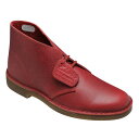 ≪【Clarks(クラークス）】の代表モデルデザートブーツ DESERT BOOT（デザートブーツ）・029E(レッド)20356343≫☆≪Clarks≫≪クラークス≫≪カジュアル≫≪ブーツ≫≪レッド≫≪紐あり≫≪牛革（シュリンク）≫≪UK6.0(24.0cm)≫≪UK6.5(24.5cm)≫≪UK7(25.0cm)≫≪UK7.5(25.5cm)≫≪UK8(26.0cm)≫≪UK8.5(26.5cm)≫≪UK9(27.0cm)≫≪UK9.5(27.5cm)≫Clarksの代表作デザートブーツ。素材を米国のホーウィン社製にこだわって製造されたクラシカルデザインのチャッカーブーツ新作。シュリンクレザーにオイルを浸透させたヘビーな美しい仕上がりになっています。 &nbsp; &nbsp; [1]：【ワイン】はホーウィン社製とすぐ分かる、オイリーで濃淡の深みが渋いボルドーワインのカラー。 【ワイン】の商品ページはこちら [2]：【タン】はシュリンクレザーのオイリーで濃淡の仕上がり感がバツグンのタンカラー。 【タン】の商品ページはこちら [3]【グリーン】はオイリーでしっとりとした濃淡の輝きが渋い味わいを出したグリーン。 【グリーン】の商品ページはこちら [4]：プレーンなラウンドトゥ。 [5]：オーセンティックトラッドのシンプルライン。 [6]アイレットに平紐を使用したブラッチャー部分。 [7]リアデザイン。 [8]：クッション性・耐久性に優れたクレープ（天然ゴム）ソール。 clarksの他の商品はこちら！！ ブランド Clarks(クラークス） 商品番号 029E・20356343 商品名 DESERT BOOT（デザートブーツ） 素材 牛革（シュリンク） カラー レッドインタレストレザー ソール クレープ 備考 ※HORWEEN（ホーウィン社）：1905年に設立されたアメリカ合衆国でもっとも古いタンナー（製革会社）。特にシェル・コードバン（馬革）やChromexcel（クロムエクセル）の生産で有名。