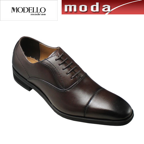 モデーロ マドラス ドレスシューズ バルモラル ストレートチップ セミスクエアトゥ DM1511 ダークブラウン MODELLO madras メンズ 靴