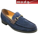モデロヴィータ/ロングノーズの牛革カジュアル（ビット）・VT5677(ネイビーベロア)/3E MODELLO VITA/メンズ 靴