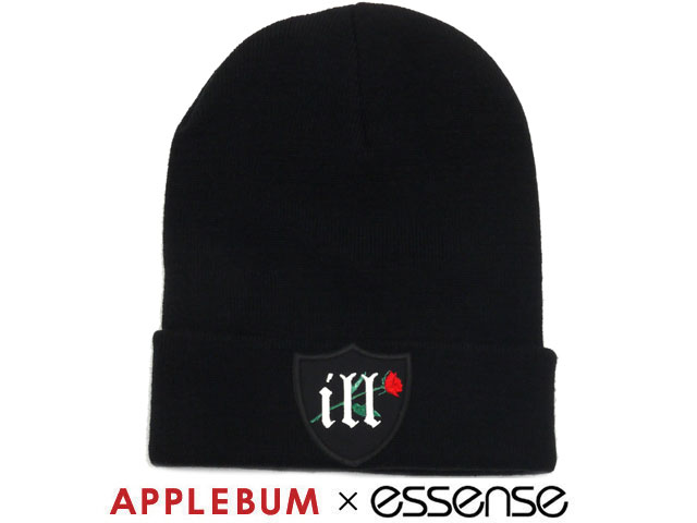 APPLEBUM正規取扱店 【本物・正規品】 新品 アップルバム APPLEBUM x essense ill Rose Beanie 【ニットキャップ】 SPECIAL COLLABORATION BLACK 850000508011