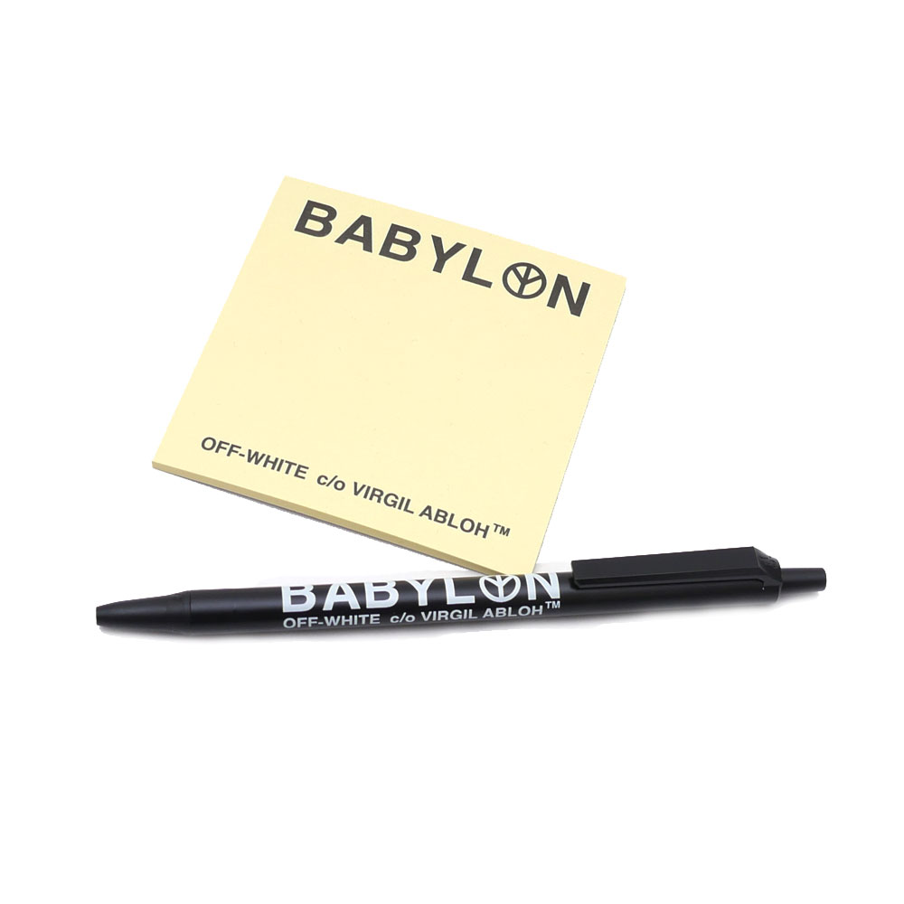  新品 OFF WHITE オフホワイト x BABYLON LA バビロン エルエー Post It Notes ポストイット & ボールペン 239000159999