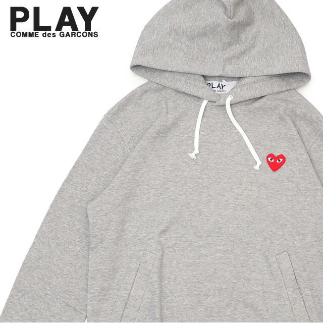 楽天essense【本物・正規品】 新品 プレイ コムデギャルソン PLAY COMME des GARCONS MENS RED HEART PULLOVER PARKA パーカー GRAY グレー 灰色 メンズ