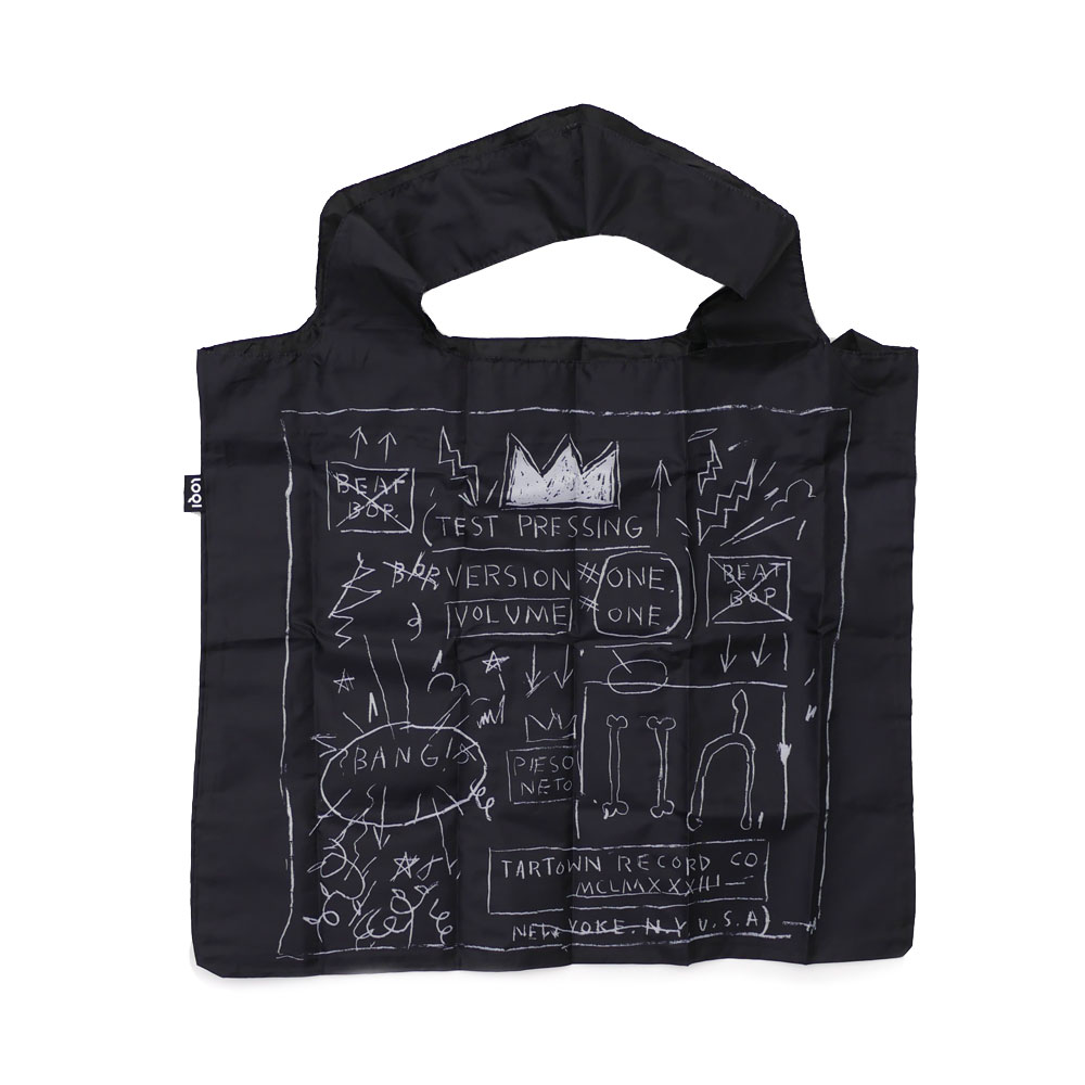 ローキー 【本物・正規品】 新品 ジャン ミシェル バスキア Jean-Michel Basquiat x ローキー LOQI Crown Bag エコ トートバッグ BLACK ブラック メンズ レディース