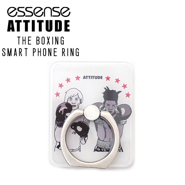 【本物・正規品】 新品 エッセンス essense x アティチュード ATTITUDE COLLABORATION THE BOXING Smart Phone Ring スマートフォンリング WHITE ホワイト 白