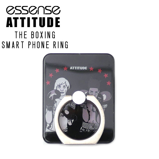 【本物・正規品】 新品 エッセンス essense x アティチュード ATTITUDE COLLABORATION THE BOXING Smart Phone Ring スマートフォンリング BLACK ブラック 黒