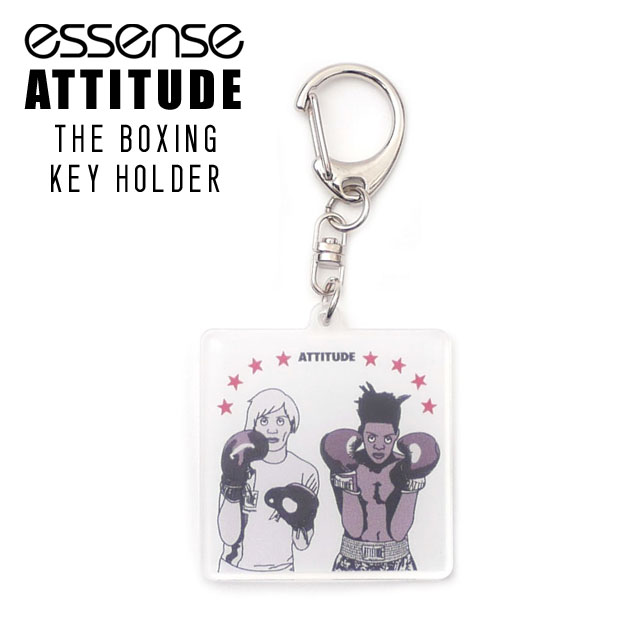  新品 エッセンス essense x アティチュード ATTITUDE COLLABORATION THE BOXING Key Holder キーホルダー WHITE ホワイト 白