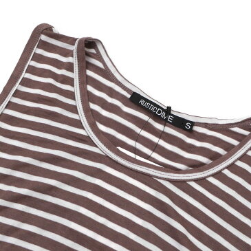 ラスティックダイム RUSTIC DIME STRIPED TANK TOP ボーダー タンクトップ BROWN ブラウン メンズ