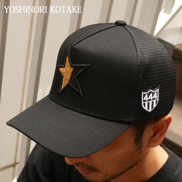 【本物 正規品】 新品 ヨシノリコタケ YOSHINORI KOTAKE x バーニーズ ニューヨーク BARNEYS NEWYORK BLACK LINE GOLD STAR SPANGLE MESH CAP キャップ BLACK ブラック 黒 メンズ