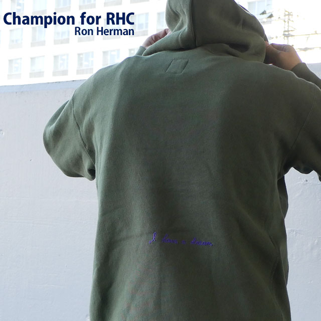 【販売数激少!!】 新品 ロンハーマン RHC Ron Herman x チャンピオン Champion I have a dream Reverse weave Hoodie リバースウィーブ フーディー スウェット パーカー KHAKI カーキ メンズ 39ショップ