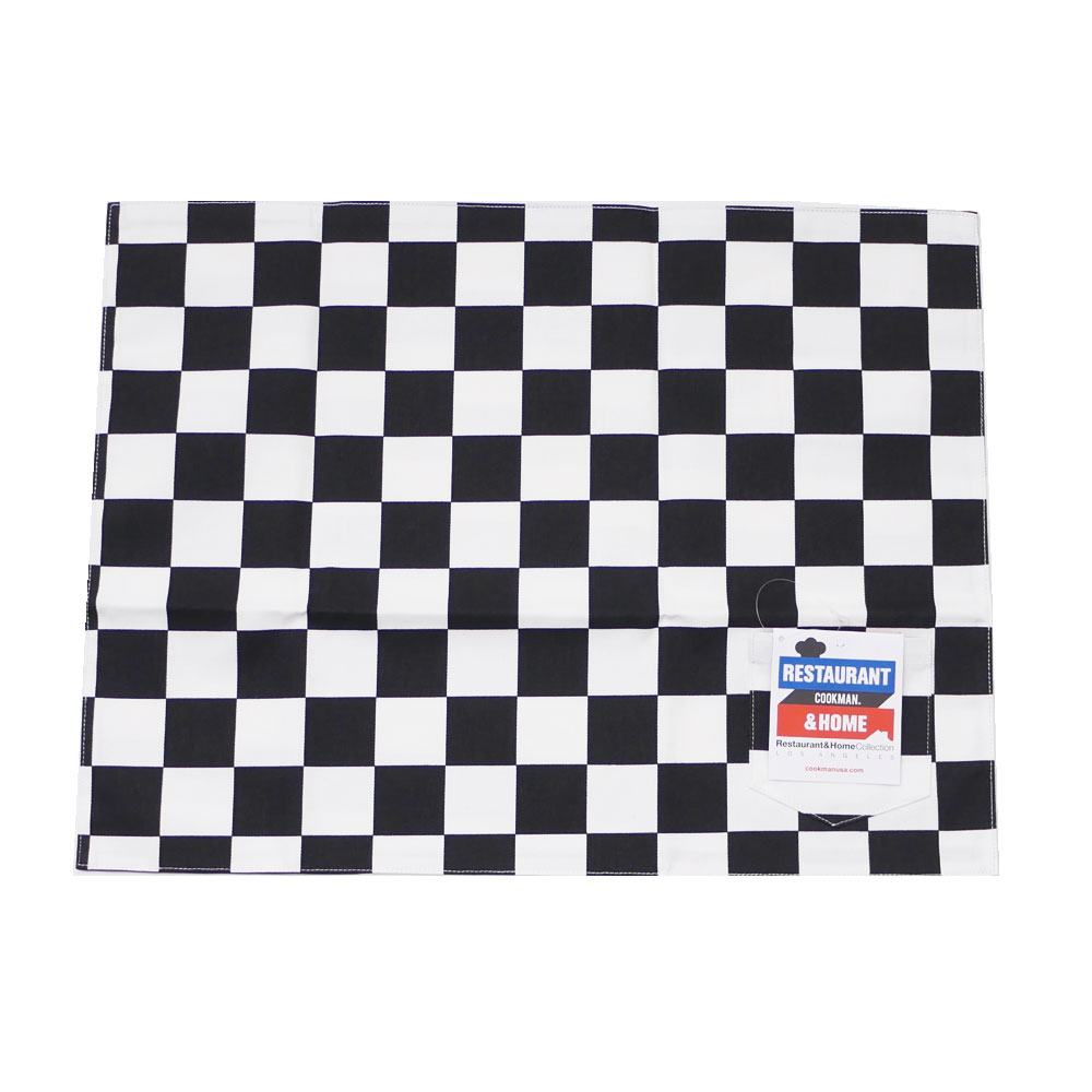 [期間限定ポイント20倍！] Cookman正規取扱店 新品 クックマン Cookman Table Pocket Mat Reversible Checker & Border テーブルポケットマット ランチョンマット BLACK ブラック 黒