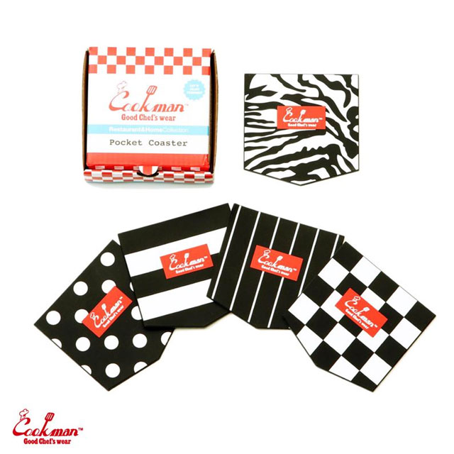 楽天essenseCookman正規取扱店 【本物・正規品】 新品 クックマン Cookman Pocket Coaster 「Mono」 Set コースター 5枚セット モノトーン BLACK ブラック 黒