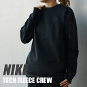 【本物 正規品】 新品 ナイキ NIKE TECH FLEECE CREW テックフリース クルースウェット BLACK ブラック 黒 CU4506-010 メンズ ETF084