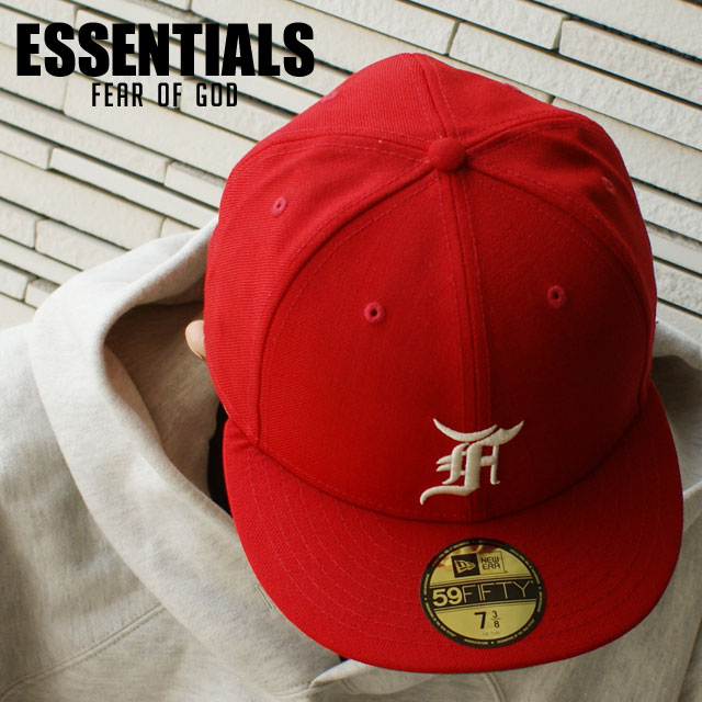   新品 エッセンシャルズ ESSENTIALS x ニューエラ NEW ERA 59FIFTY FITTED CAP キャップ RED レッド メンズ フィアオブゴッド changes