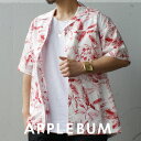 APPLEBUM正規取扱店 【本物・正規品】 新品 アップルバム APPLEBUM Botanical S/S Aloha Shirt フラワー 花柄 アロハシャツ 半袖シャツ WHITE RED ホワイト レッド メンズ