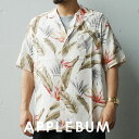 APPLEBUMK戵X y{EKiz Vi Abvo APPLEBUM Flower5021 S/S Aloha Shirt t[ ԕ AnVc Vc WHITE zCg Y