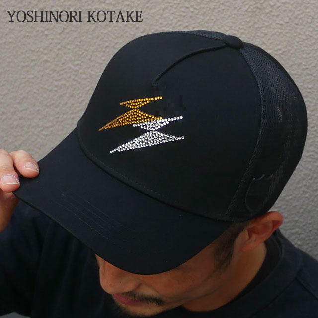 【数量限定特別価格】 新品 ヨシノリコタケ YOSHINORI KOTAKE x バーニーズ ニューヨーク BARNEYS NEWYORK BLACK LINE THUNDER BOLT RHINESTONE MESH CAP BLACK