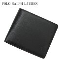 【本物・正規品】 新品 ポロ ラルフローレン POLO RALPH LAUREN P-1041ORIN LEATHER WALLET レザー ウォレット 財布 札入れ 二つ折り 小銭入れ BLACK ブラック 黒 メンズ レディース ETF089