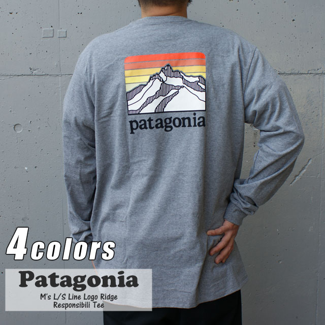 楽天essense【本物・正規品】 新品 パタゴニア Patagonia M's L/S Line Logo Ridge Responsibili Tee ライン ロゴ リッジ レスポンシビリ 長袖Tシャツ 38517 メンズ レディース アウトドア キャンプ