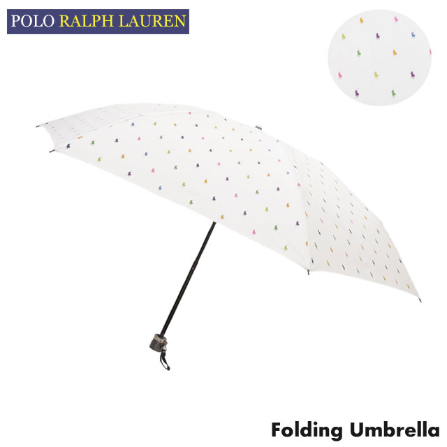 新品 ポロ ラルフローレン POLO RALPH LAUREN Folding Umbrella 折りたたみ傘 折り畳み傘 WHITE MULTI ホワイト マルチ メンズ レディース 39ショップ