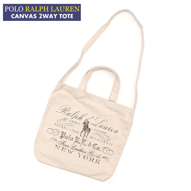 新品 ポロ ラルフローレン POLO RALPH LAUREN CANVAS 2WAY TOTE トートバッグ ショルダーバッグ 斜め掛け 肩掛け KNR キナリ メンズ レディース 39ショップ