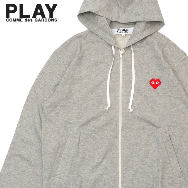 【大好評につき期間延長 数量限定特別価格】 新品 プレイ コムデギャルソン PLAY COMME des GARCONS x インベーダー Invader Hooded Sweatshirt パーカー GRAY グレー 灰色 メンズ レディース