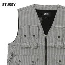 y{EKiz Vi Xe[V[ STUSSY Houndstooth Work Vest xXg 璹iq BLACK ubN  Y