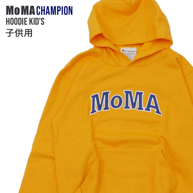 【本物・正規品】 新品 モマ MoMA x チャンピオン Champion Hoodie Kid's 子供用 プルオーバーパーカー YELLOW イエロー キッズ