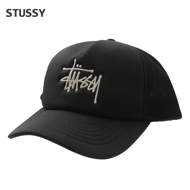 【本物・正規品】 新品 ステューシー STUSSY BIG BASIC TRUCKER CAP キャップ BLACK ブラック 黒 メンズ