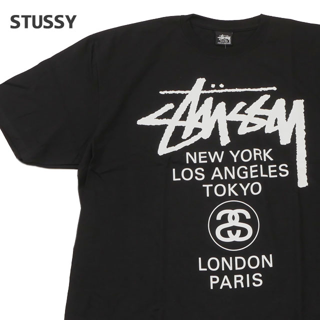 【本物・正規品】 新品 ステューシー STUSSY WORLD TOUR TEE Tシャツ BLACK ブラック 黒 メンズ