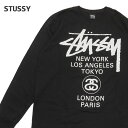 ステューシー 【本物・正規品】 新品 ステューシー STUSSY WORLD TOUR LS TEE 長袖Tシャツ BLACK ブラック 黒 メンズ