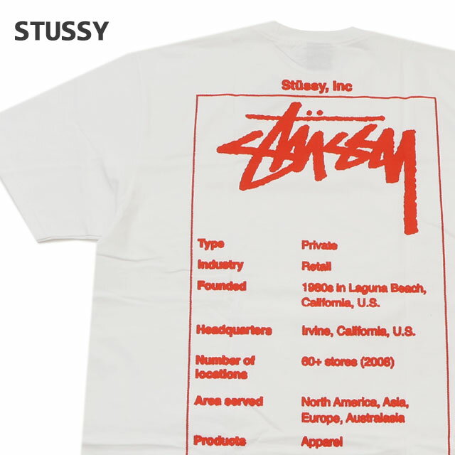 【本物・正規品】 新品 ステューシー STUSSY Wiki Tee Tシャツ WHITE ホワイト メンズ 新作