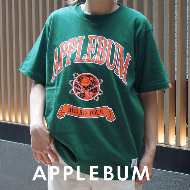 【本物・正規品】 新品 アップルバム APPLEBUM College Logo T-shirt カレッジロゴ Tシャツ GREEN グリーン メンズ