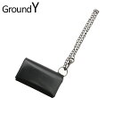 【本物 正規品】 新品 グラウンドワイ Ground Y PVC MINI WALLET ウォレットチェーン 財布 BLACK ブラック 黒 メンズ レディース Yohji Yamamoto ヨウジヤマモト プリュス プールオム ワイスリー Y-3 山本耀司