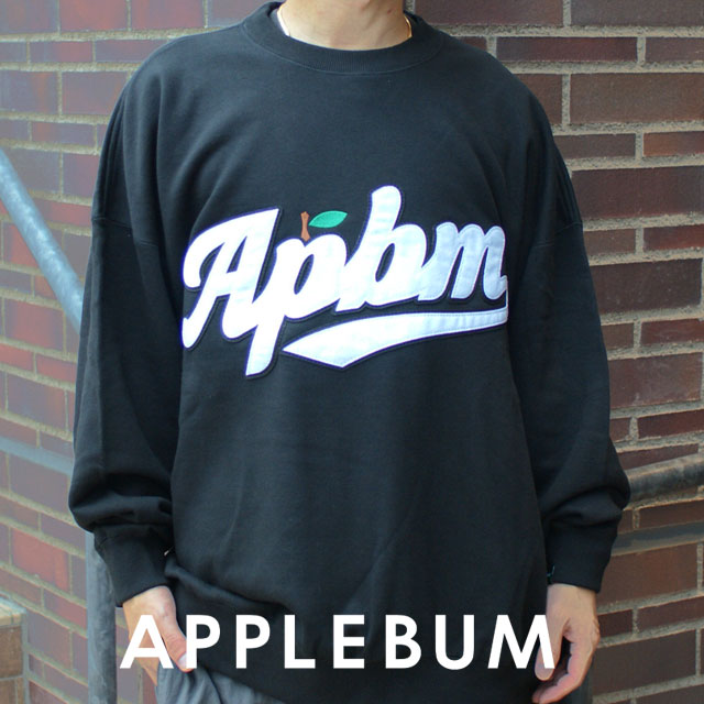  新品 アップルバム APPLEBUM APBM Big Crew Sweat クルースウェット BLACK ブラックメンズ