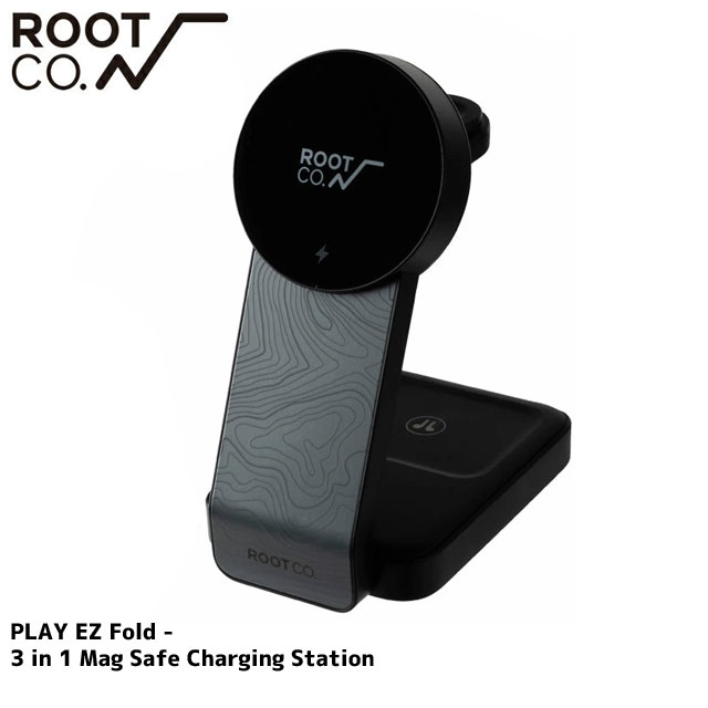 【本物・正規品】 新品 ルートコー ROOT CO. PEMC-435768 PLAY EZ Fold - 3 in 1 Mag Safe Charging Station ワイヤレス充電スタンド BLACK ブラック