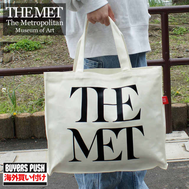 楽天essense【本物・正規品】 新品 メトロポリタン美術館 The Metropolitan Museum of Art Met Logo Tote Bag トートバッグ WHITExBLACK ミュージアムショップ 限定 国内未発売