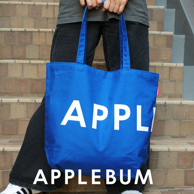 【本物・正規品】 新品 アップルバム APPLEBUM BIG LOGO Tote Bag トートバック BLUE メンズ レディース
