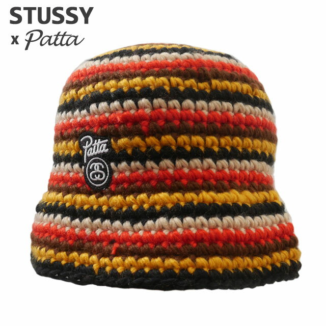 【本物・正規品】 新品 ステューシー STUSSY x パタ PATTA BUCKET HAT STRIPED KNIT バケット ハット バケハ メンズ レディース スケート ストリート エイトボール ストックロゴ ストゥーシー スチューシー