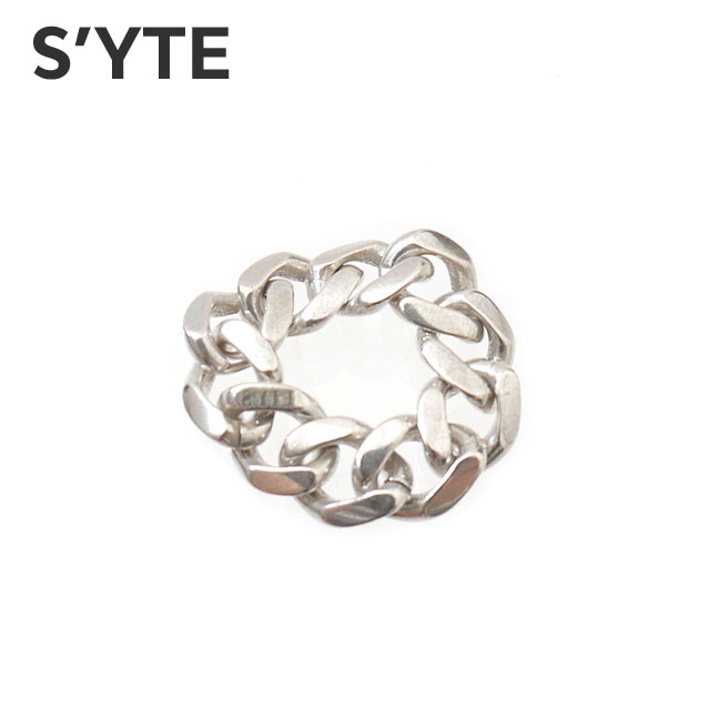 【本物・正規品】 新品 サイト S'YTE Brass Curved Chain Ring リング 指輪 ANTIQUE SILVER シルバー 銀 メンズ レディース Yohji Yamamoto ヨウジヤマモト 39ショップ