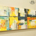 【在庫処分セール】 絵画 インテリア 手描き バリ絵画 モダンアート アジアン バリ 抽象画 大型 おしゃれ 壁掛け アート 絵 アートパネル 横長 北欧 10...