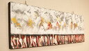 【在庫処分セール】 バリ絵画 モダンアート 100×35 31B アートパネル 絵画 インテリア おしゃれ 壁掛け 絵 アジアン 北欧 モダン 抽象画 ファブリ...