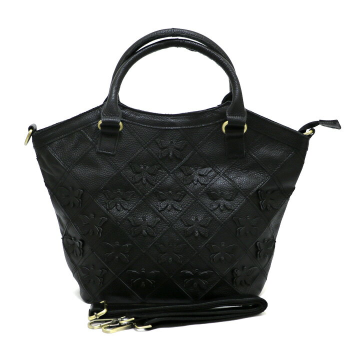 エスタシオン★未使用バッグ エスタシオン Estacion パンチングデザインレザーバッグ （BL