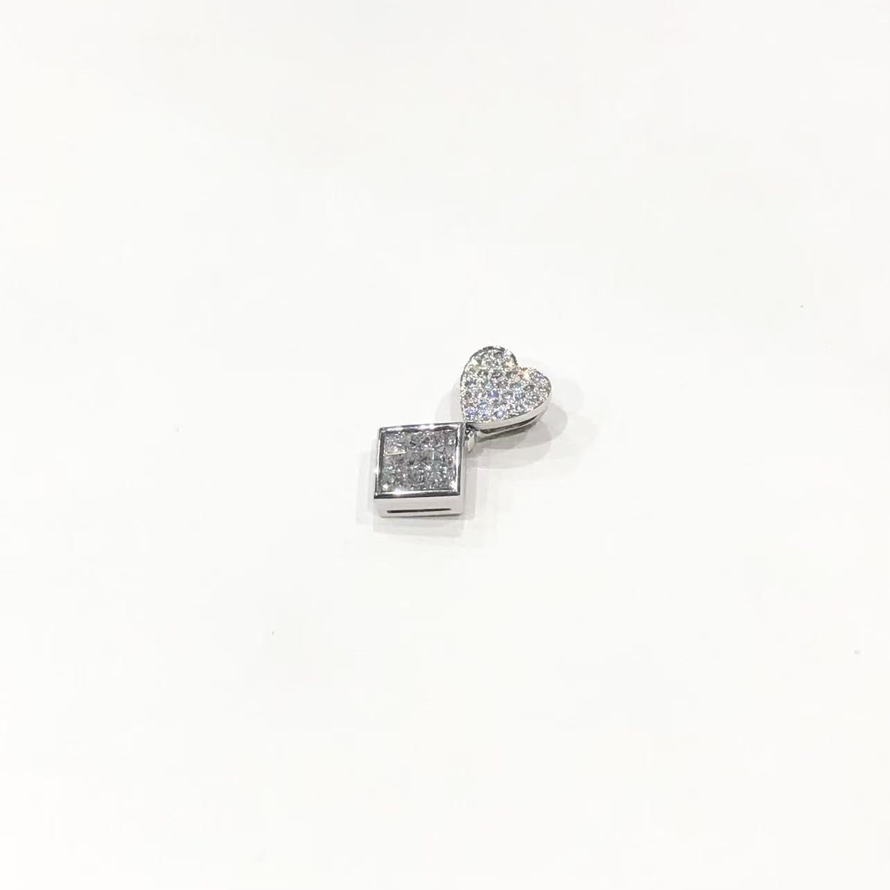 ジュエリースタジオ JEWELRY STUDIO ペンダントトップ K18WG ダイヤモンド 0.93ct 0.22ct レディース